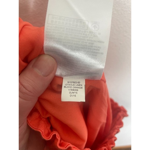 Banana Factory Size 0 Linen-Blend Mini Skirt Orange Paper Bag Elastic Waist - Picture 13 of 13